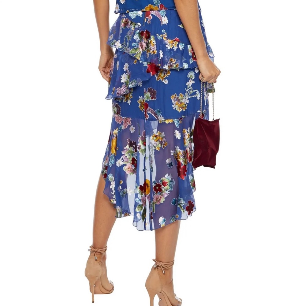Alice & Olivia Sz.2 Cobalt Chiffon High Low Skirt